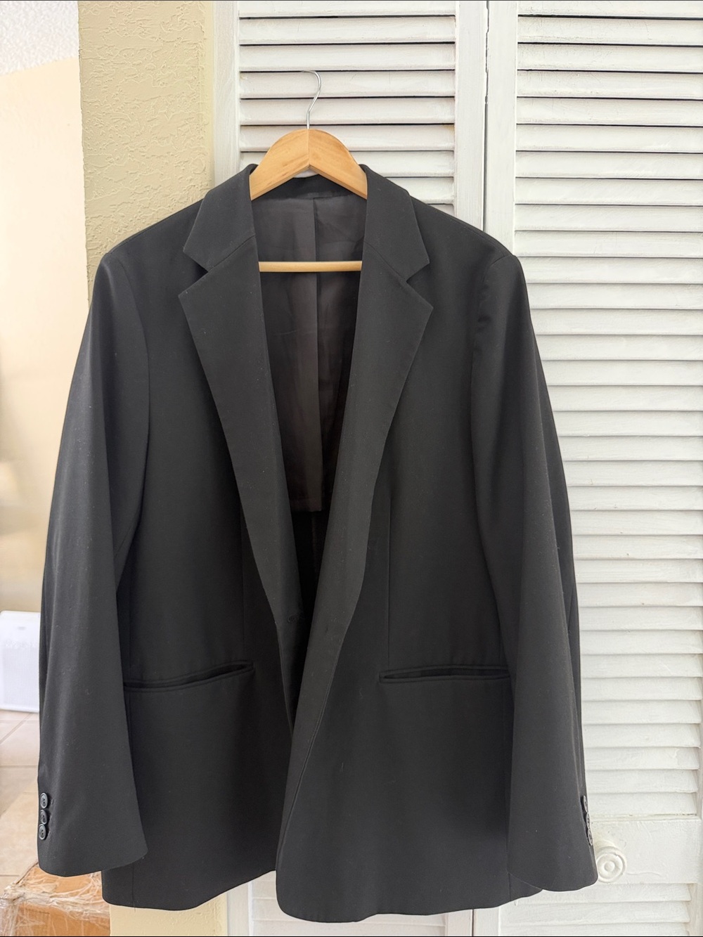 Uniqlo women's black relaxed-fit blazer oversized size xl